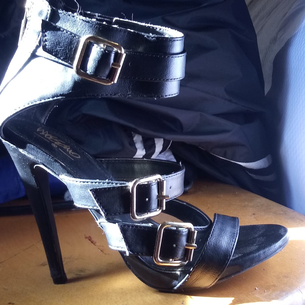 Variety of heels, these 1st pair of strappy black